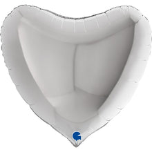 Folieballong, hjärta silver 91 cm