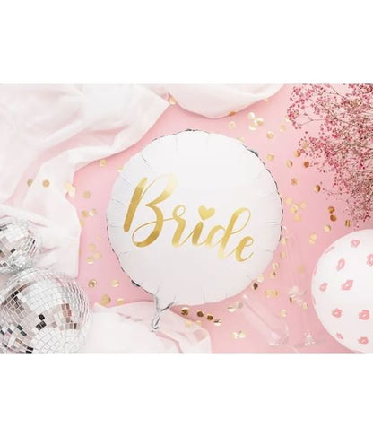 Folieballong, bride vit 45 cm