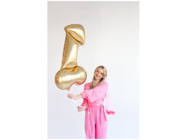 Folieballong, penis guld 55x112 cm