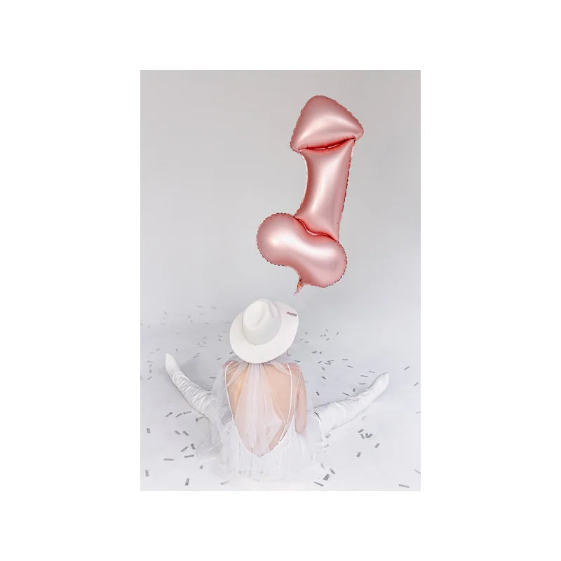 Folieballong, penis roséguld 55x112 cm