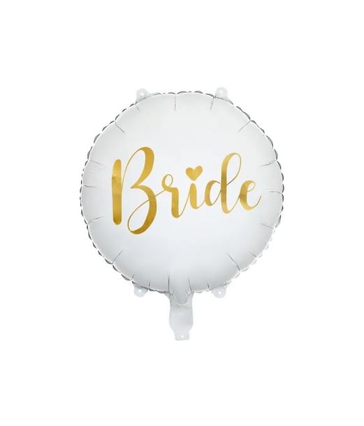 Folieballong, bride vit 45 cm