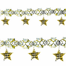 Girlang, guldstjärnor happy new year