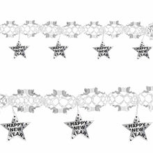 Girlang, silverstjärnor happy new year