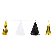 Girlang tassels, svart/vit/guld 3 m
