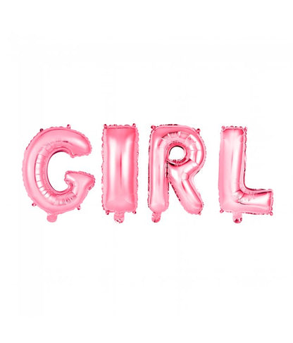 Folieballong, girlang GIRL rosa