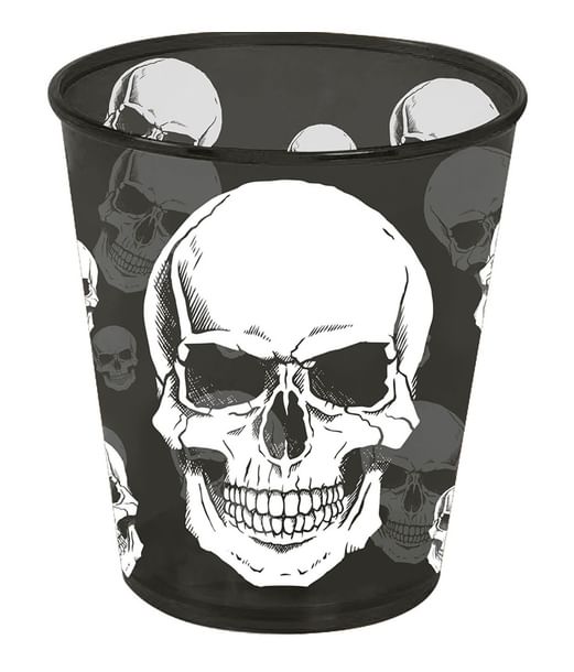 Plastglas, dödskalle 10 cm