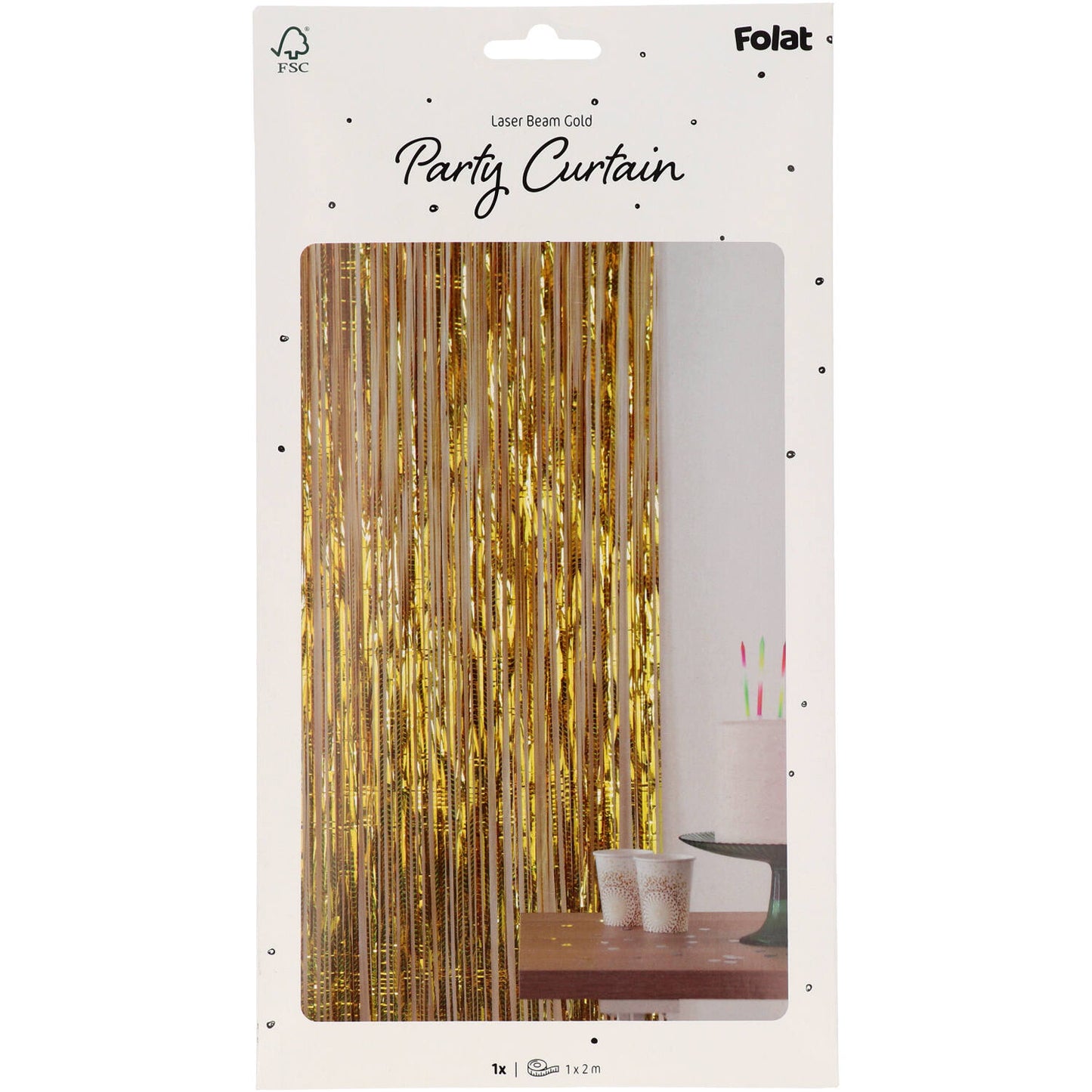 Glitterdraperi, guld 1x2 m