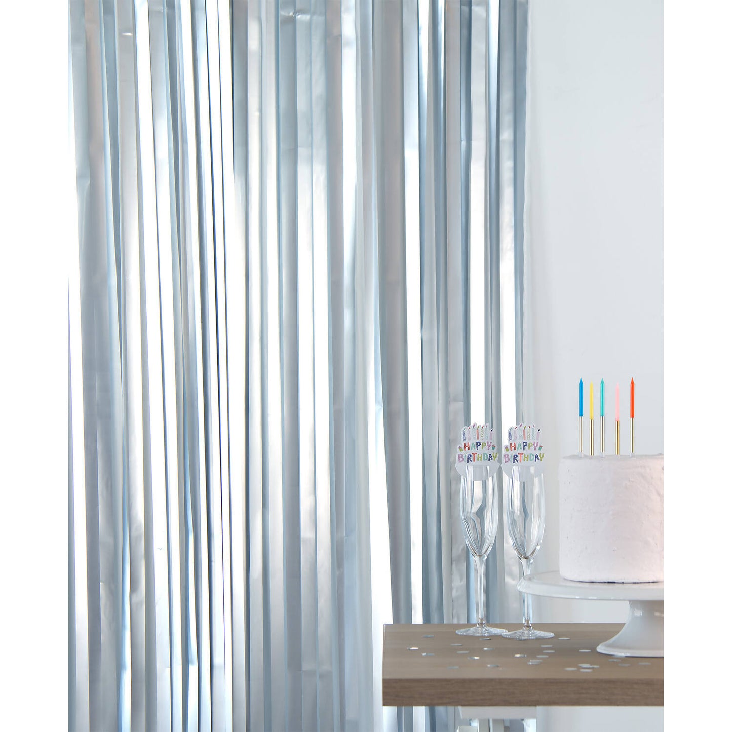 Glitterdraperi, matt silver 1x2 m