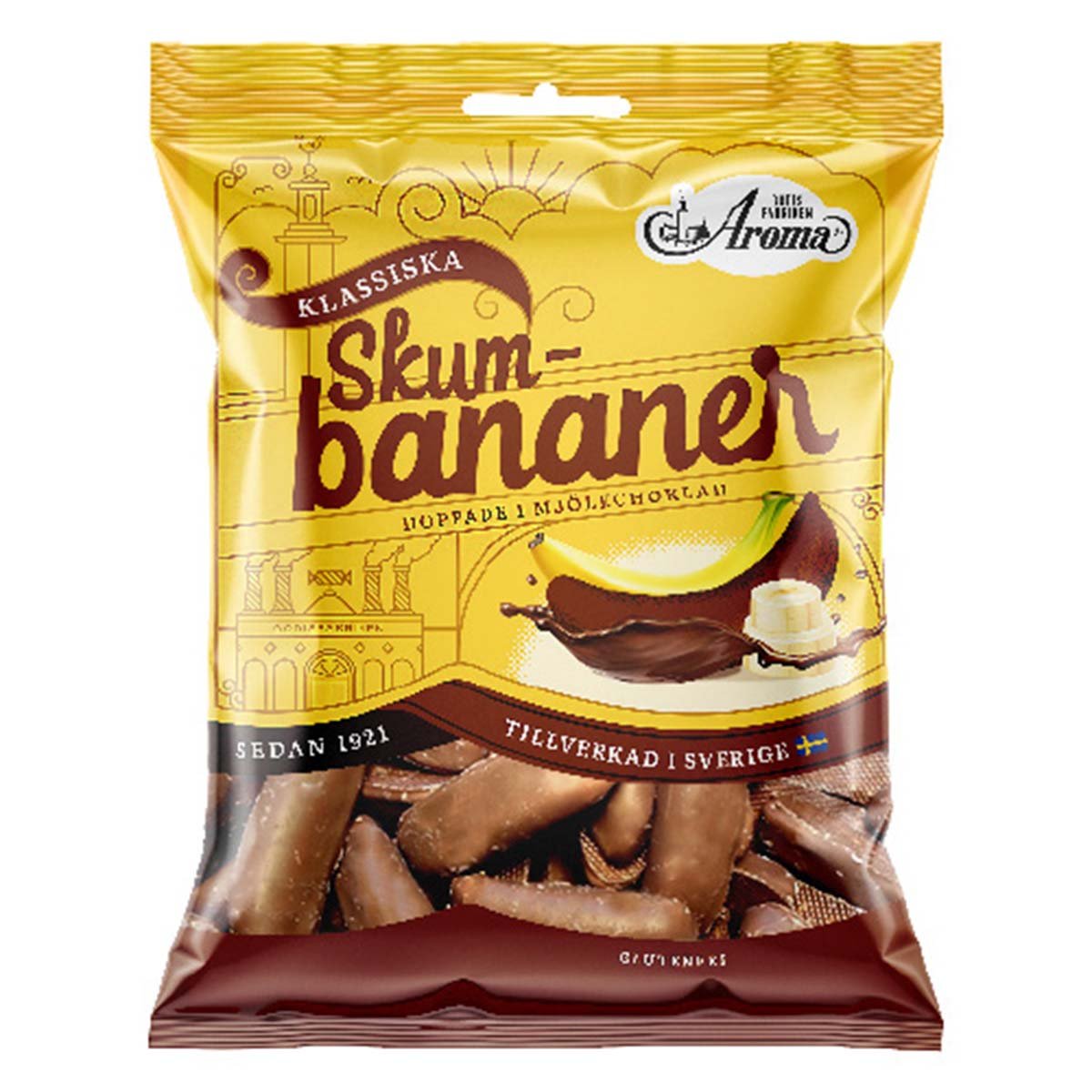 Godispåse, skumbananer choklad 100 g