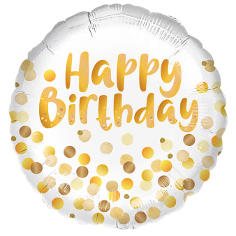 Folieballong, golden birthday party 45 cm