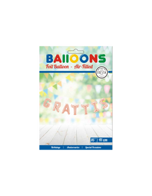 Folieballong, girlang grattis rosé