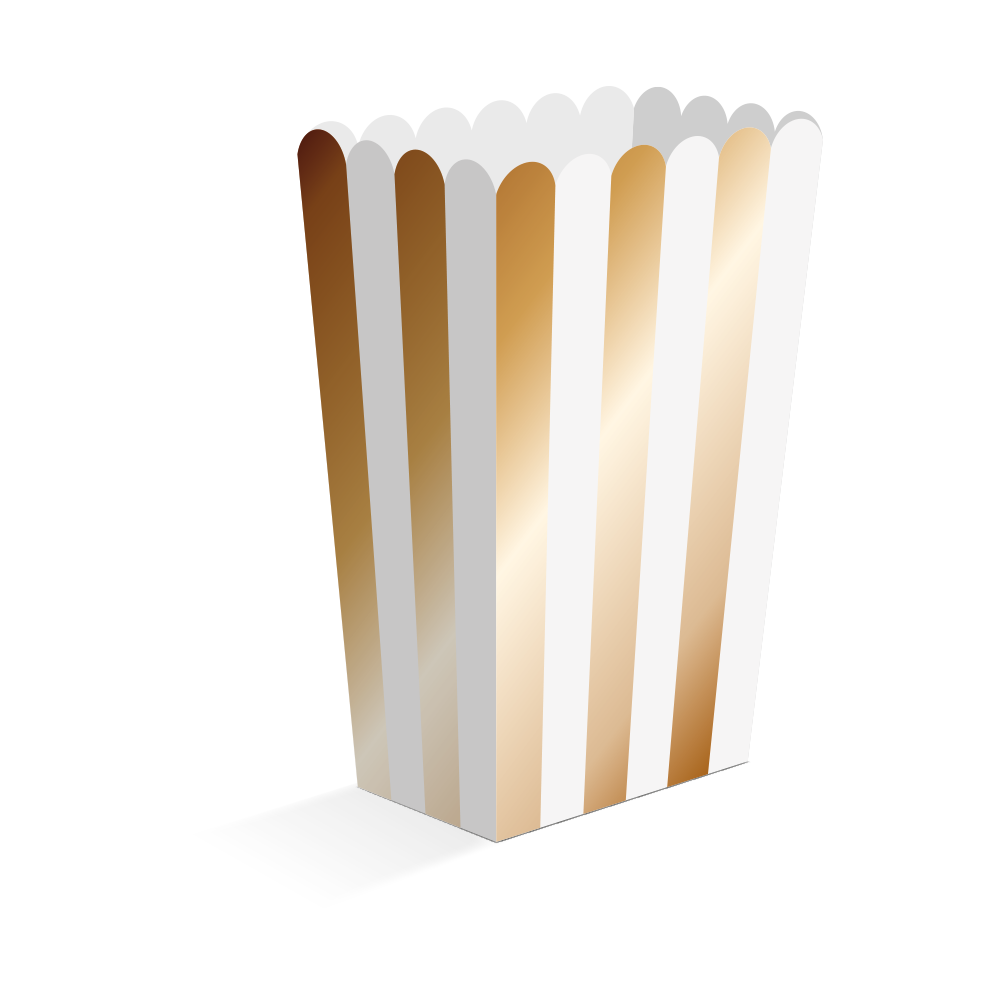 Popcornbägare, guld 8 st