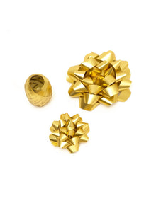 Set med presentrosetter och presentband, guld