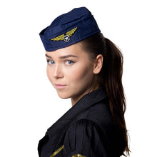 Hatt, flygvärdinna blå