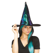 Häxhatt, färgskiftande paljett blå