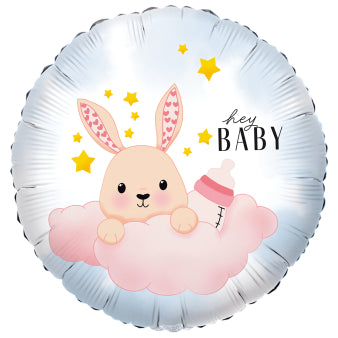 Folieballong, hey baby bunny 45 cm