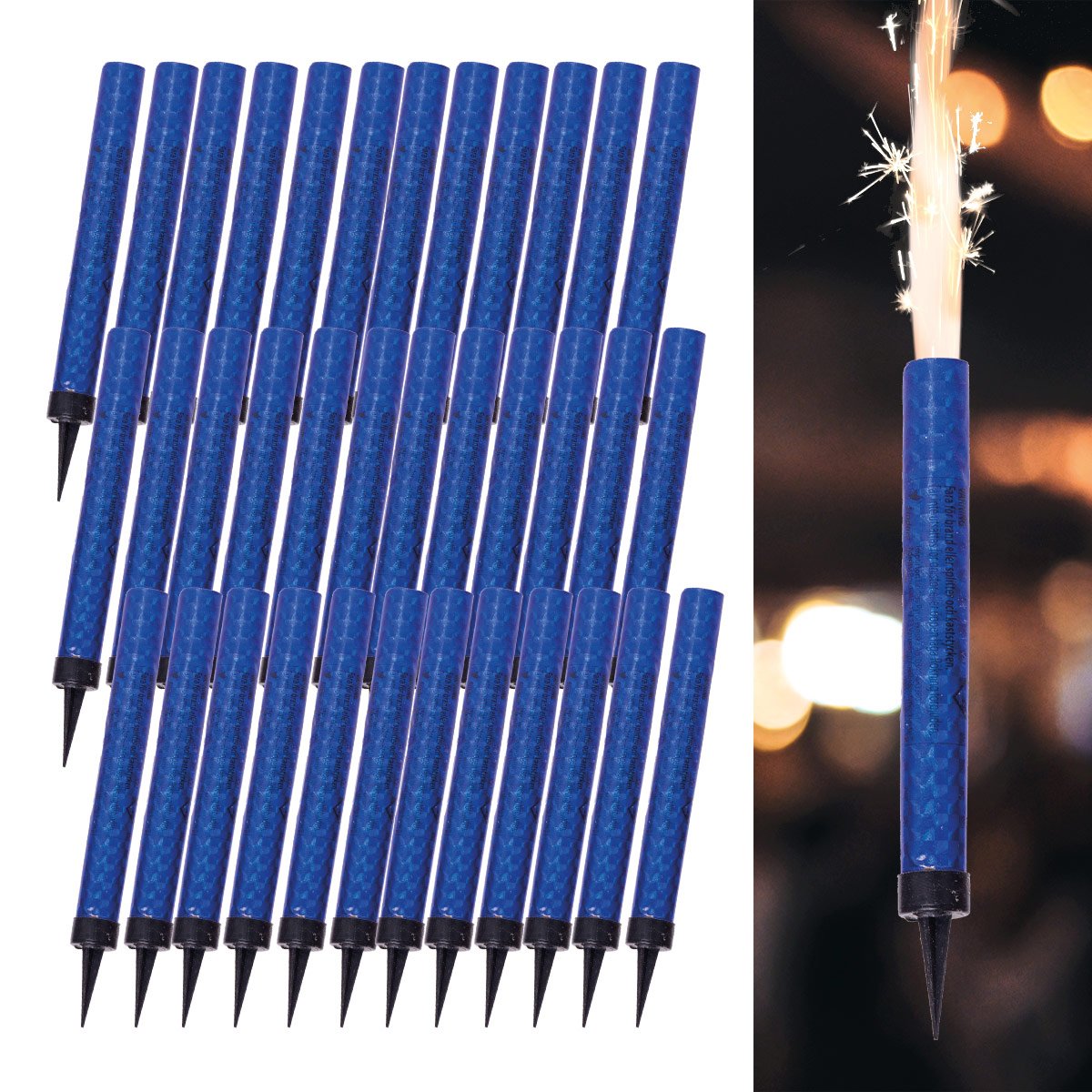 Isfacklor, blå 12 cm 36 st