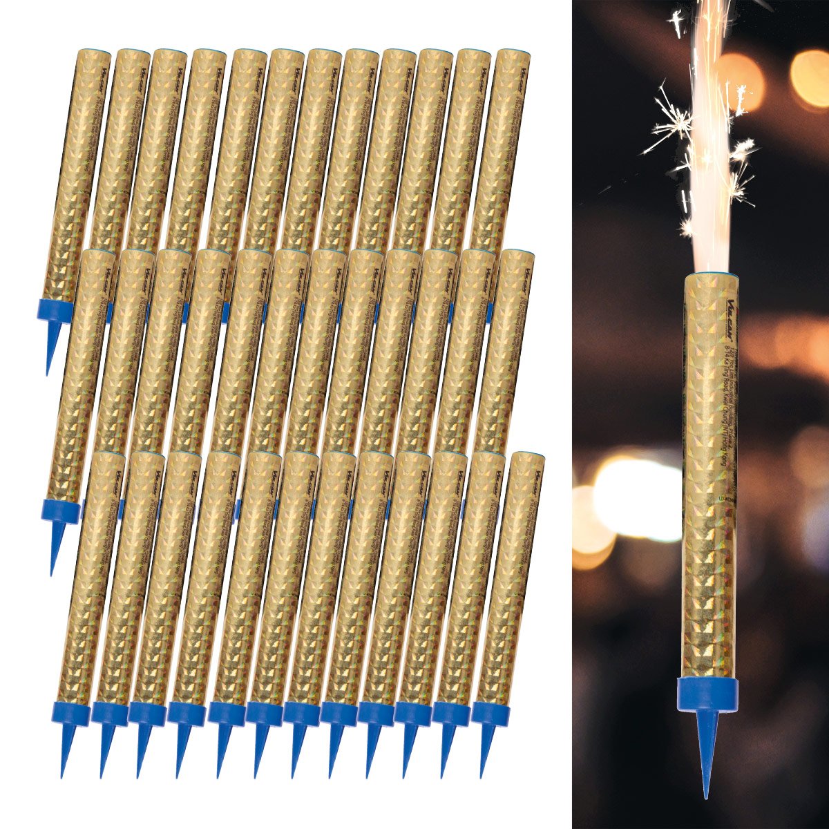 Isfacklor, gul 12 cm 36 st