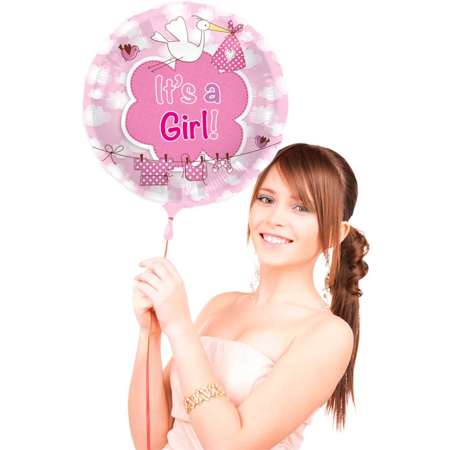 Folieballong, it's a girl 43 cm