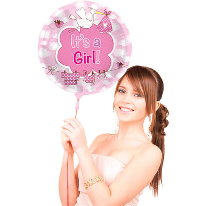 Folieballong, it's a girl 43 cm