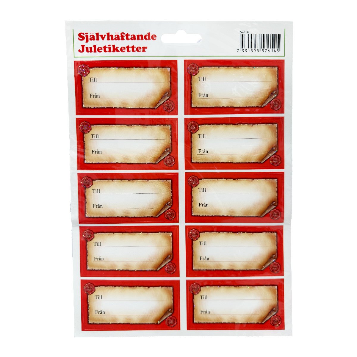 Juletiketter, god jul 10 st