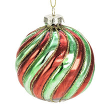 Julgranskula, boll röd/grön/guld 8 cm