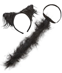 Maskeradset, katt svart fluffig