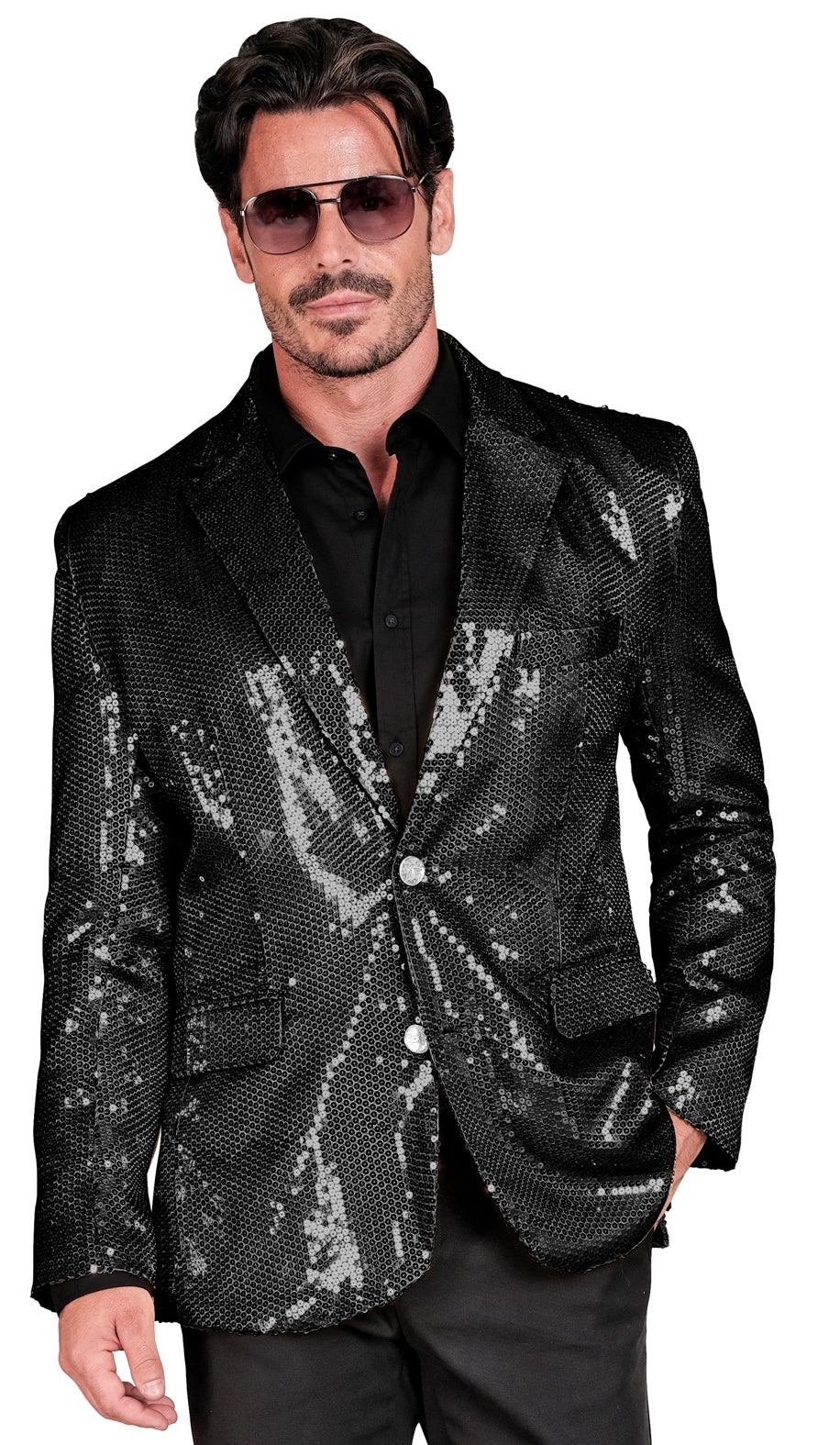 Discokavaj, paljett svart L