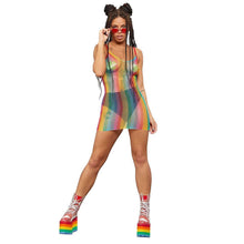 Bodysuit, Fever Rainbow Fishnet Dress