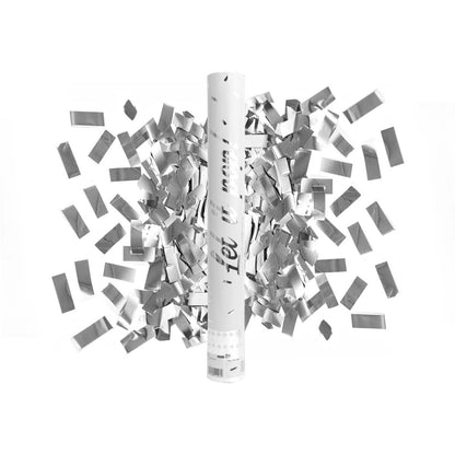 Konfettibomb, silver 40 cm (folie)