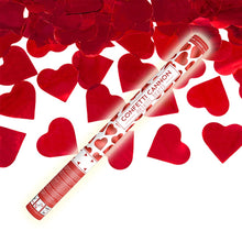 Konfettibomb, röda hjärtan 60 cm