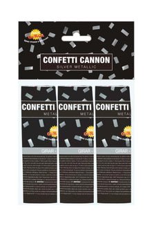 Konfettibomb, silver 3 st