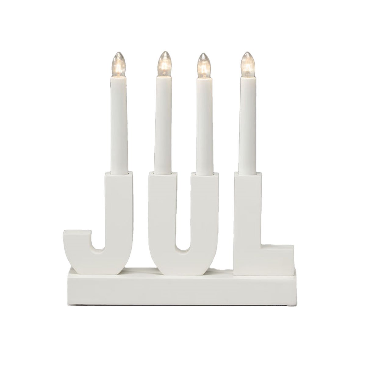 Ljusstake, JUL vit 23x25 cm