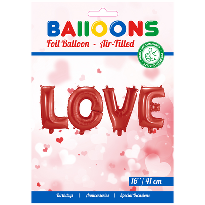 Folieballong, girlang LOVE röd
