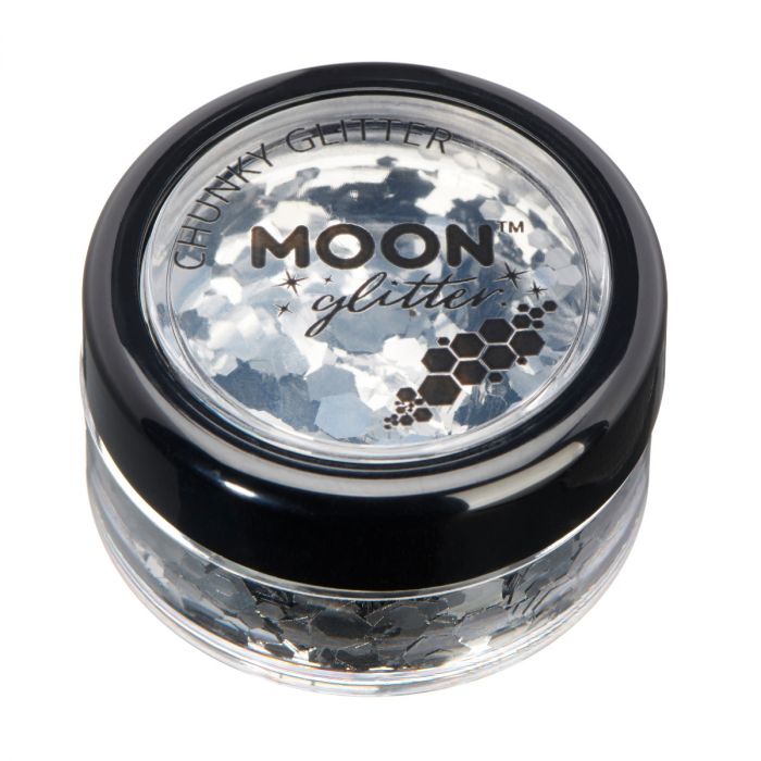Moon Ansikts- & kroppsglitter i burk, silver 3 g
