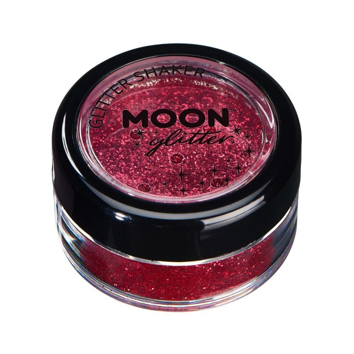 Moon Ansikts- & kroppsglitter i burk finkornigt, röd 3 g