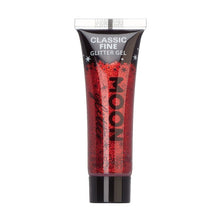Moon Ansikts- & kroppsglitter i tub, röd 12 ml
