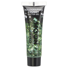 Moon chunky holografiskt glittergel i tub, green 12 ml