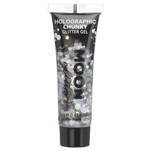 Moon chunky holografiskt glittergel i tub, silver 12 ml