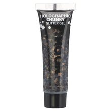 Moon chunky holografiskt glittergel i tub, black 12 ml