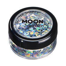 Moon Glitter Holographic Glitter Shapes, silver 3 g