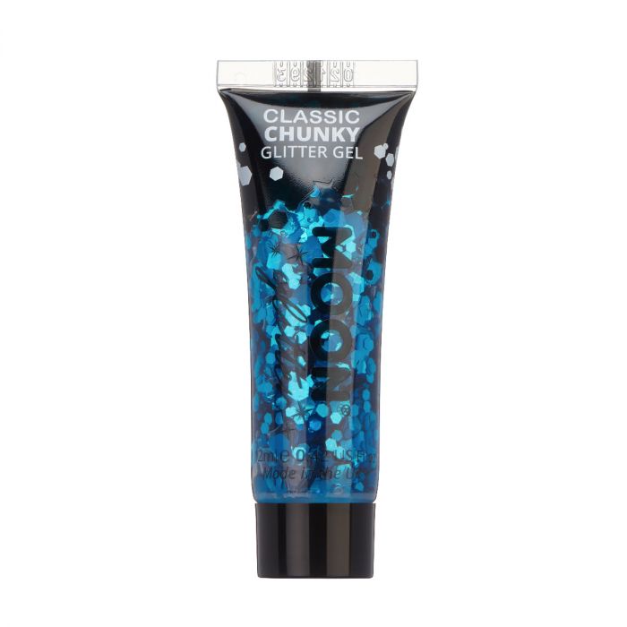 Moon Glittergel i tub, blå 12 ml