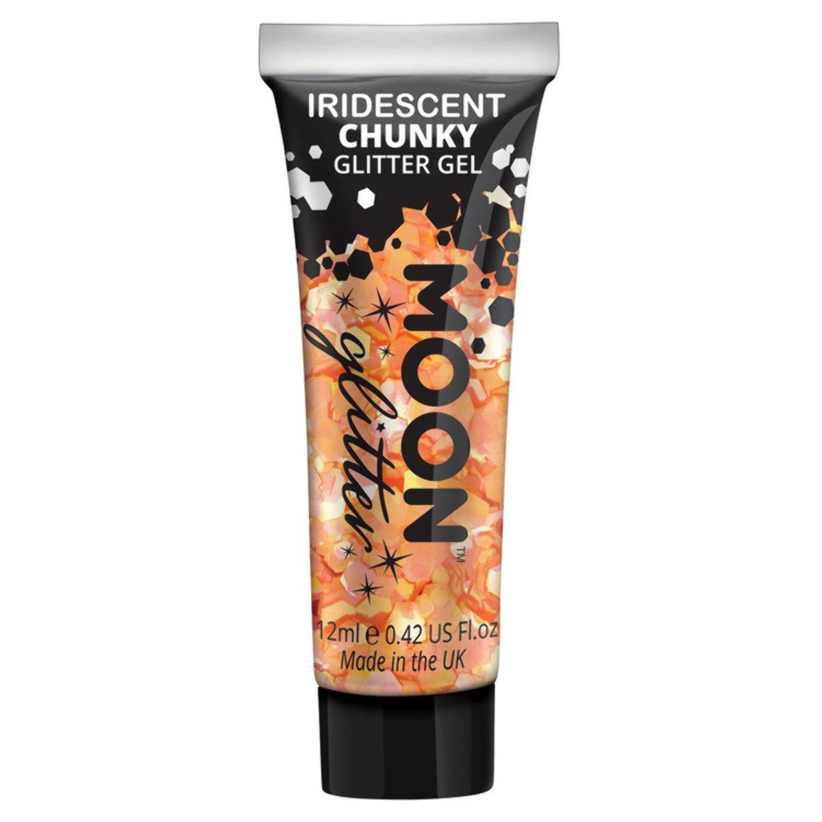 Moon Glitter Iridescent Chunky Glitter Gel, orange 3 g