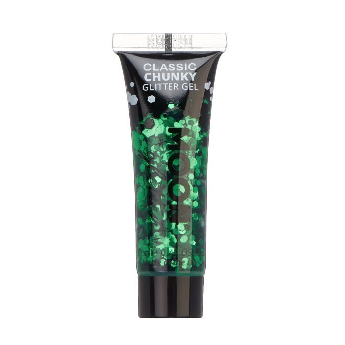 Moon Glittergel i tub, grön 12 ml