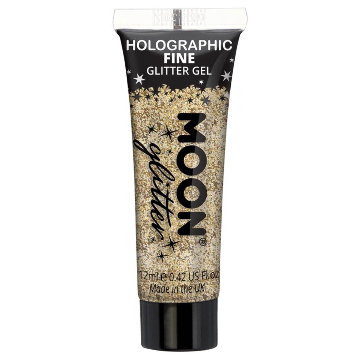 Moon Glitter Holographic Fine Glitter Gel, gold 12 ml