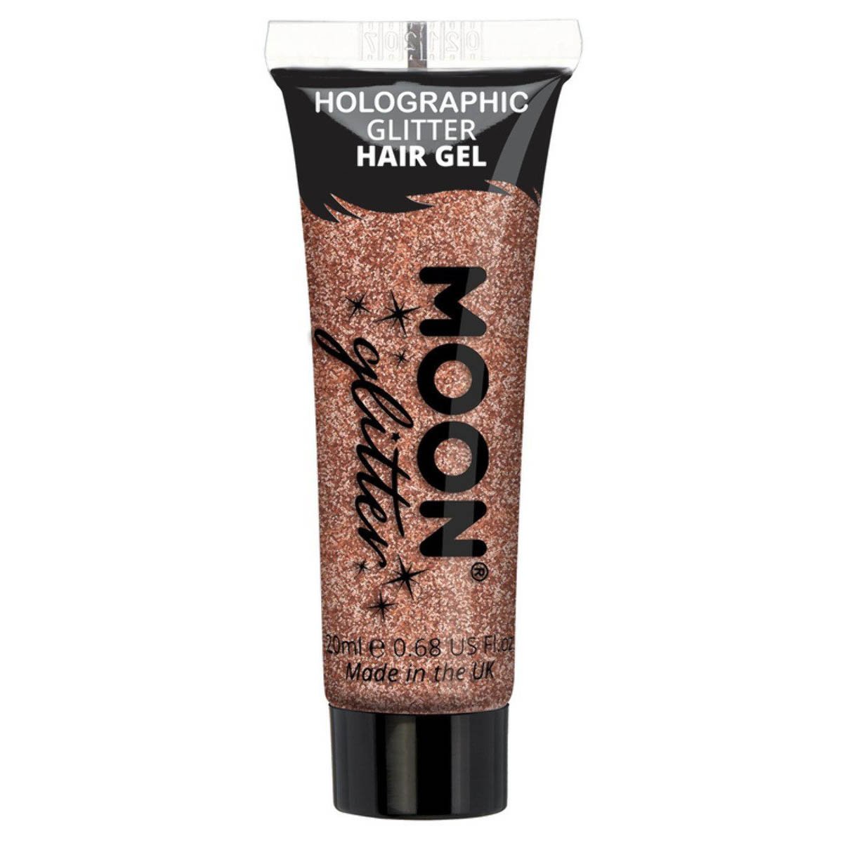 Moon Glitter Holographic Glitter Hair Gel, rose gold 20 ml