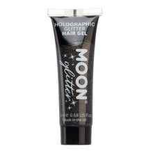 Moon Hårgelé holografiskt glitter, svart 20 ml