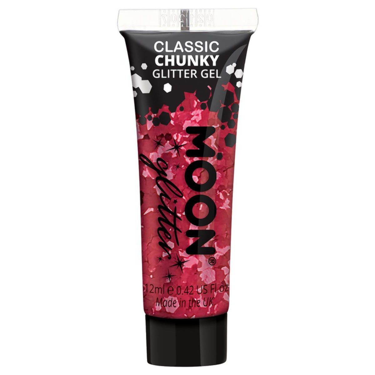 Moon Glitter Classic Chunky Glitter Gel, red 12 ml