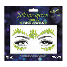 Moon Neon UV kroppsstenar, Intense Green Face Jewels