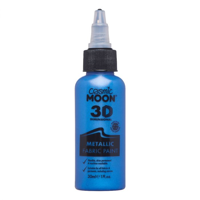 Moon Textilfärg 3D självlysande, metallic blå 30 ml